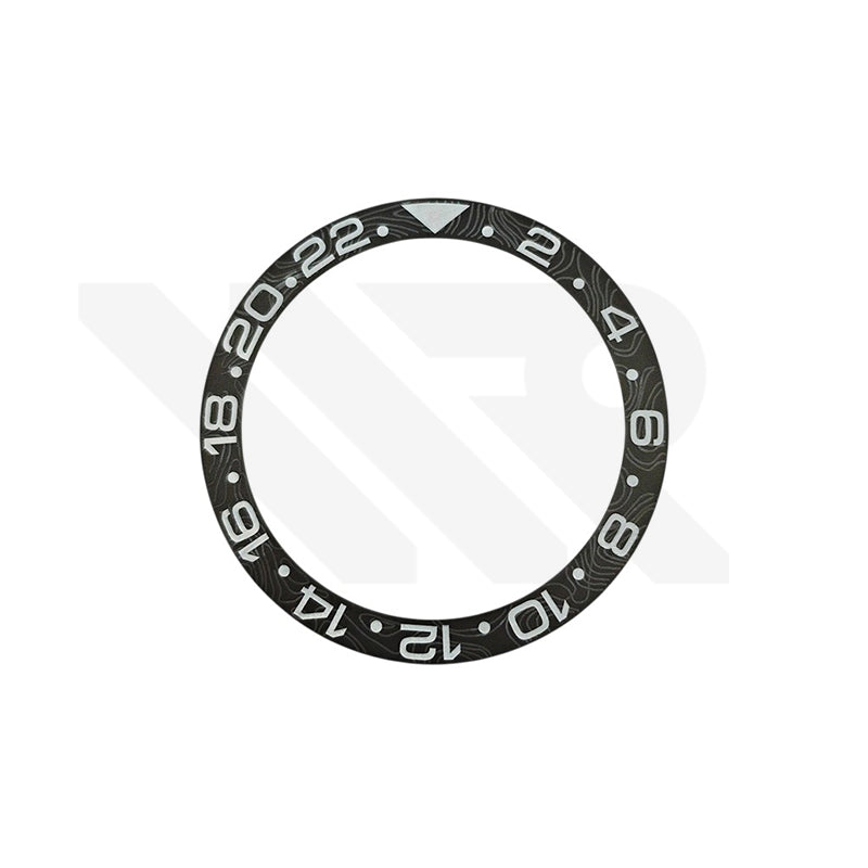 Carbon Grain GMT-24 Ceramic Sloped Bezel Insert for SKX007 / SKX009 / SRPD - Black/Silver