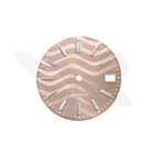 Rose Gold Wavy Sunburst Dial for Seiko Mod: GS Style Silver Indices