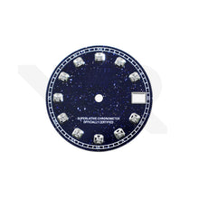Charger l&#39;image dans la galerie, DJ Style Blue Stone Dial for Seiko Mod: Zirconia Indices
