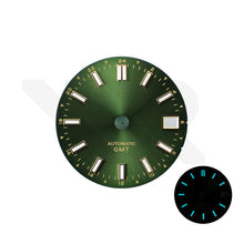 Load image into Gallery viewer, GMT NH34 Sunburst Dial for Seiko Mod: Olive Green
