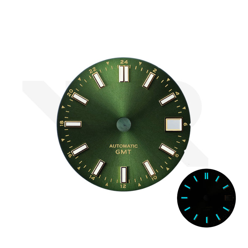 GMT NH34 Sunburst Dial for Seiko Mod: Olive Green