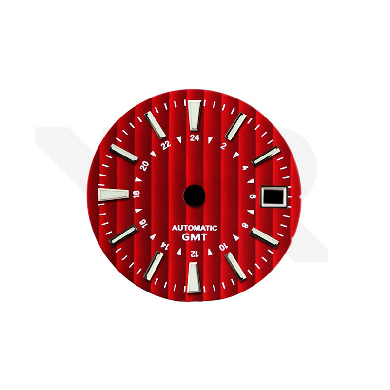 Striped GMT NH34 Dial for Seiko Mod: Red