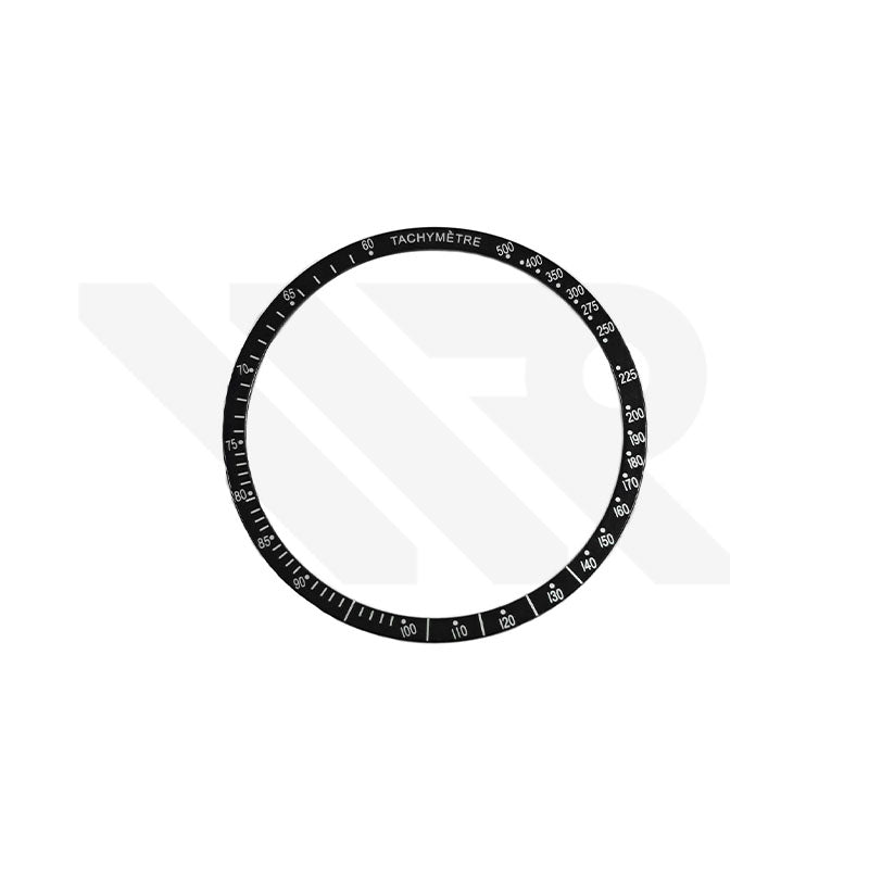 Aluminium Black Bezel Insert Compatible with Omega Speedmaster: Silver