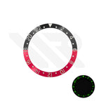 Retro Full Lumed Aluminium Sloped Bezel Insert for SKX/SRPD - Black/Red