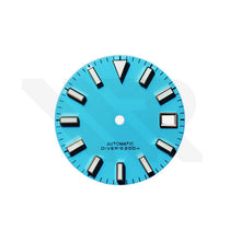 Lade das Bild in den Galerie-Viewer, Diver Dial for Seiko Mod: Matte Tiffany Blue with Silver Indices
