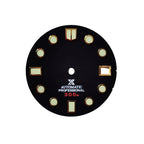 Matt-schwarzes Marine Master Diver Zifferblatt für Seiko Mod: Goldene Marine Master Indizes