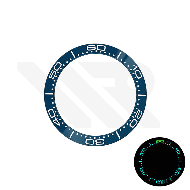 Sea Master Style Ceramic Sloped Bezel Inserts for SKX/SRPD Seiko Mod: Blue