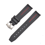 Curved End Silicon Strap for SKX/SRPD - Black (SS Buckle)