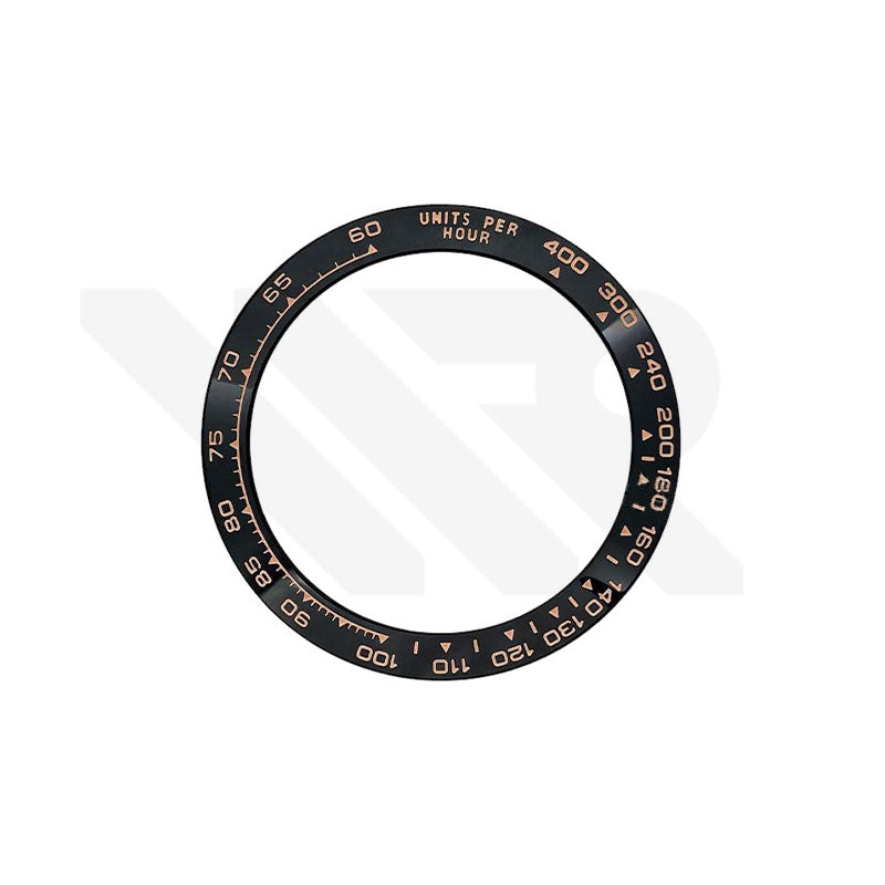 Daytona Style Replacement Ceramic Bezel Insert for Rolex 116500: Black/Rose Gold