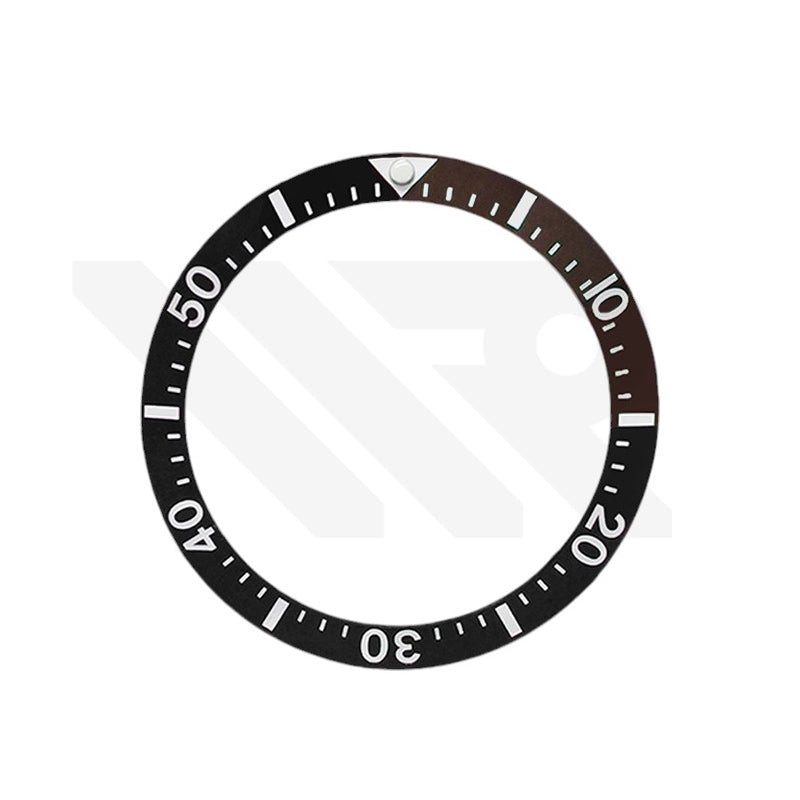 Ceramic Sloped Diver Bezel Insert for SKX / SRPD Seiko Mod: Black/Brown