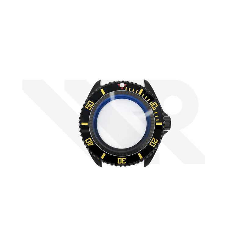 Sandblasted Black SKX 3 O'clock Case Set for Seiko Mod: Two Tone Black Sub Style