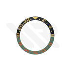 GMT-24 Ceramic Sloped Matte Finished Black-Green Bezel Insert for SKX/SRPD: Yellow-Orange