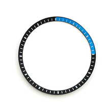Load image into Gallery viewer, SKX / SRPD Chapter Ring: Black Blue with White Markers
