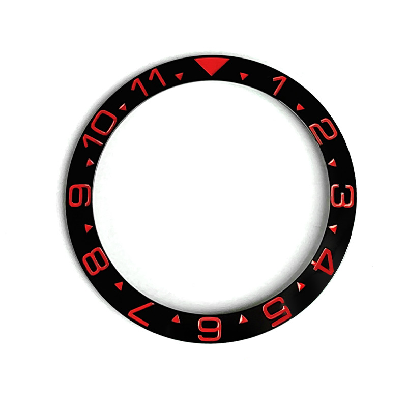 Dual Time Ceramic Sloped Bezel Insert for SKX/SRPD - Black/Red