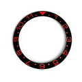 Dual Time Ceramic Sloped Bezel Insert for SKX/SRPD - Black/Red