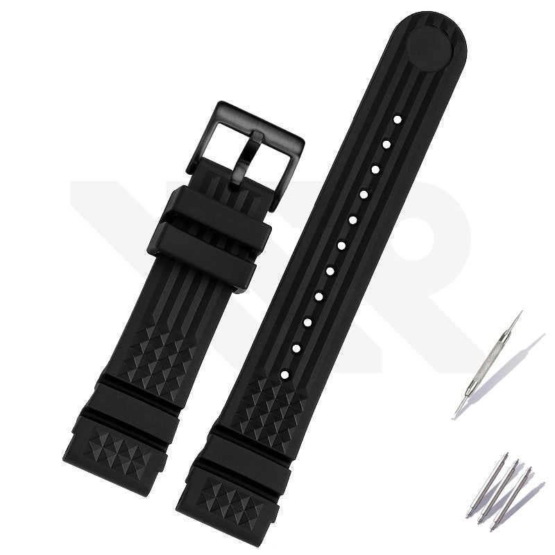Waffle Silicone Diver Strap - Black
