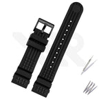Waffle Silicone Diver Strap - Black