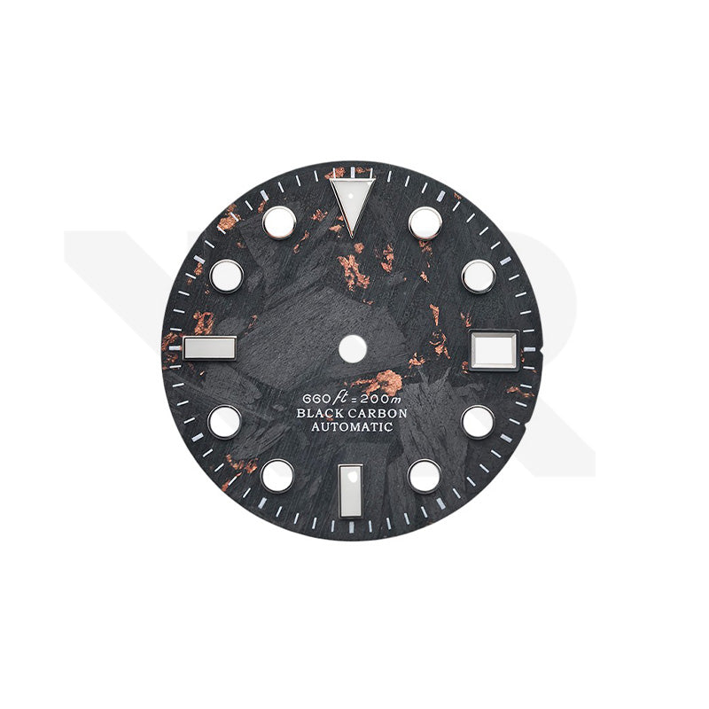 Rose Gold Foil Carbon Fiber Dial for Seiko Mod - Sub Style Indices