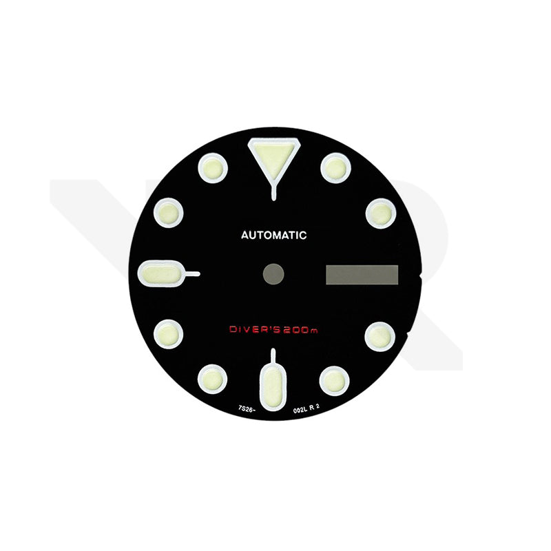 SKX Style Matte Day-Date Dial for Seiko NH36 Mod: Red Diver