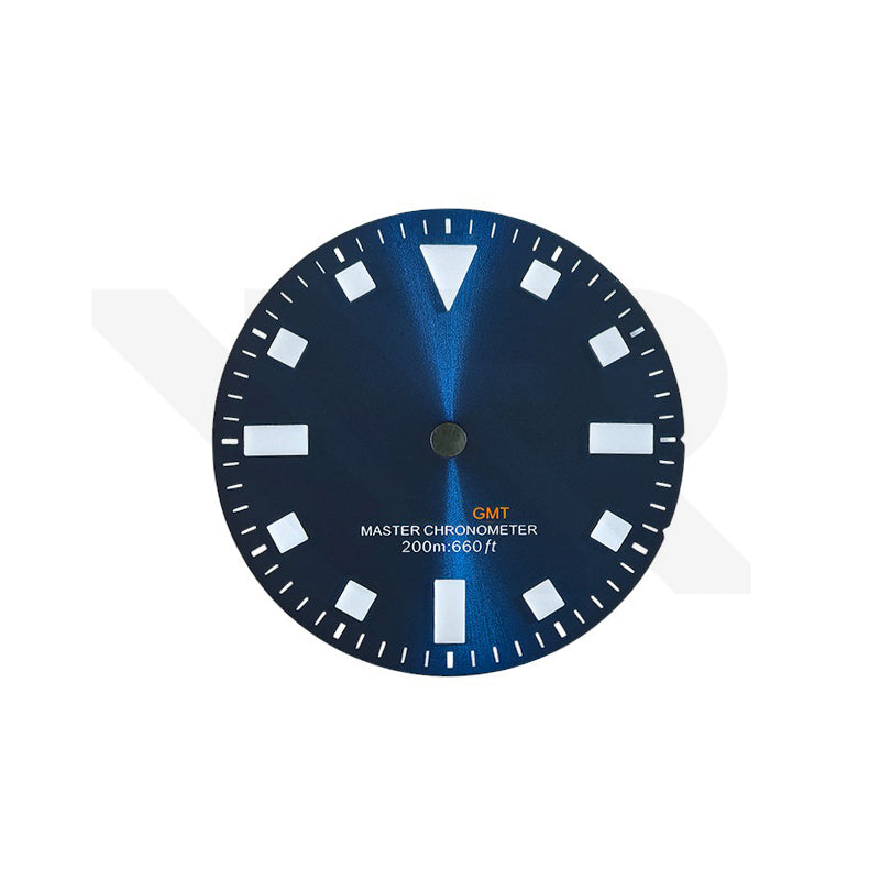 Pelagos No-Date GMT Thick Lume Indices Dial for NH34 Seiko Mod: Sunburst Blue