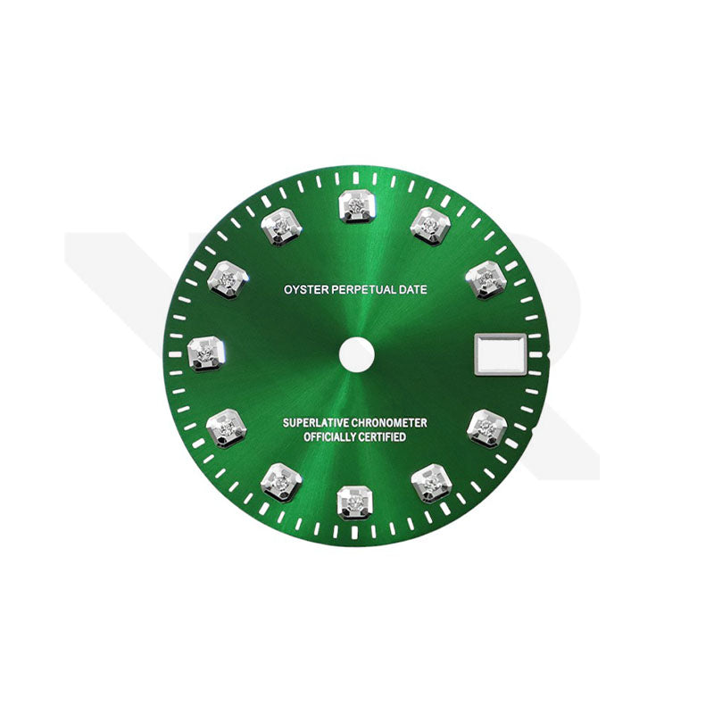 Sunburst Green Dial with Zirconia Indices for Seiko NH34 Mod: GMT Style