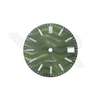 Olive Green Wavy Sunburst Dial for Seiko Mod: GS Style Silver Indices