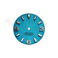 Field Watch Dial for Seiko Mod: Matte Tiffany Blue with Silver 369 Indices