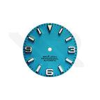 Field Watch Dial for Seiko Mod: Matte Tiffany Blue with Silver 369 Indices