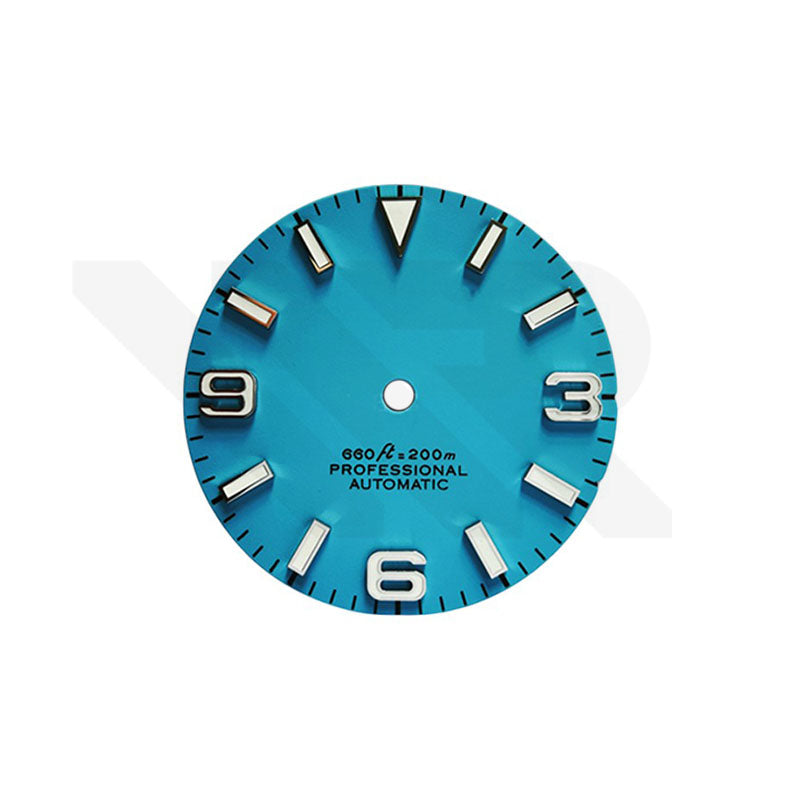 Seiko Field Watch Zifferblatt: Mattes Tiffany-Blau mit silbernen 369 Indizes