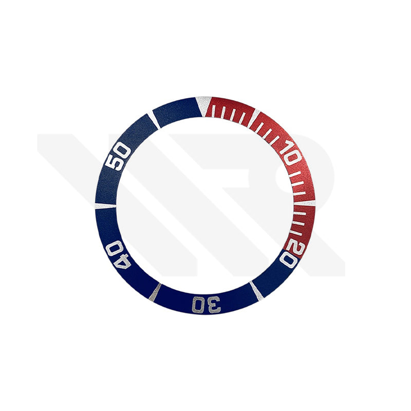 Aluminium Sloped Bezel Insert for Seiko 5 Sea Urchin SNZF17K1 - Blue-Red
