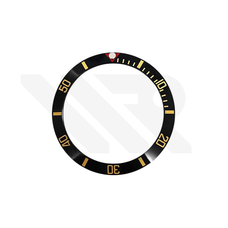 Blackbay Style Ceramic Sloped Bezel Insert for SKX/SRPD: Black/Gold