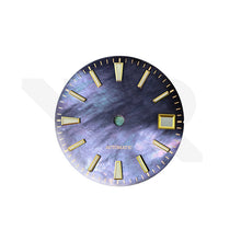 Load image into Gallery viewer, Dark Blue Mother of Pearl Stick Indices Dial for Seiko Mod
