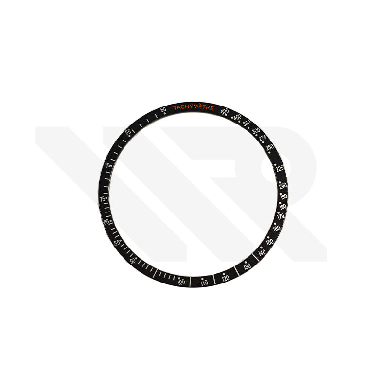 Aluminium Black Bezel Insert Compatible with Omega Speedmaster: Silver / Orange