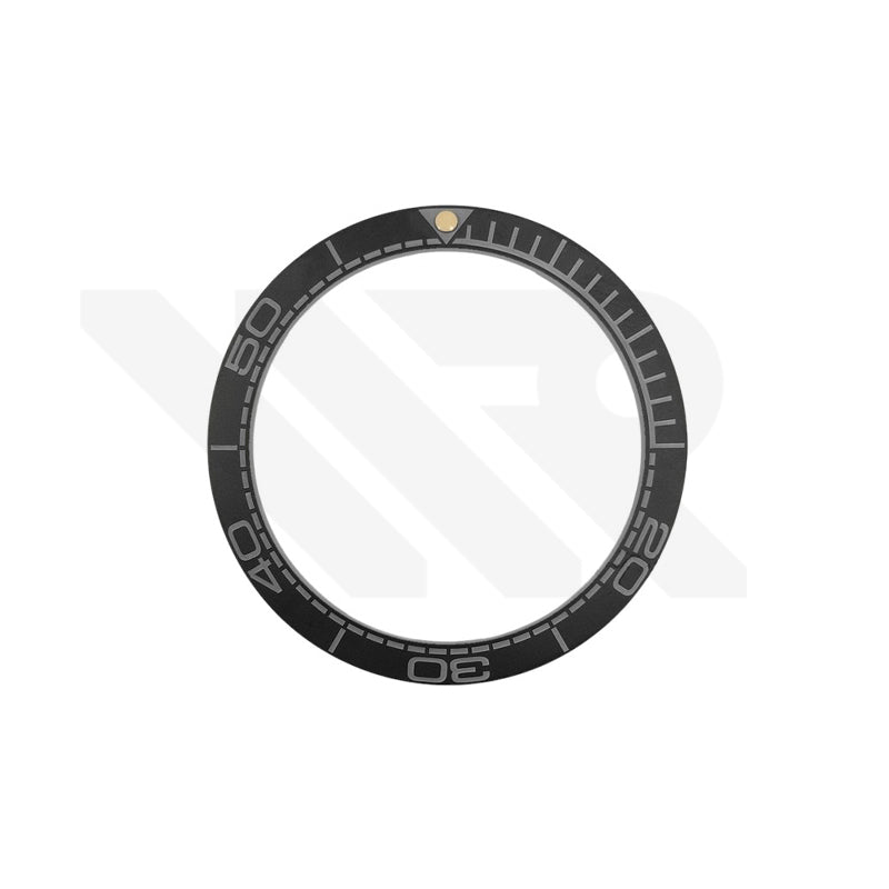 42mm Seamaster Style Matte Finish Ceramic Sloped Bezel Insert: Black-Gray