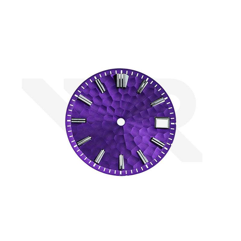 Zifferblatt aus Kohlefaser für Seiko Mod - Silberne arabische Indizes