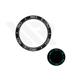 Lade das Bild in den Galerie-Viewer, Sea Master Style Ceramic Sloped Bezel Inserts for SKX/SRPD Seiko Mod: Black
