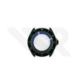 Polished Black SKX 3 O'clock Case Set for Seiko Mod: Black Green Dual Time GMT Style