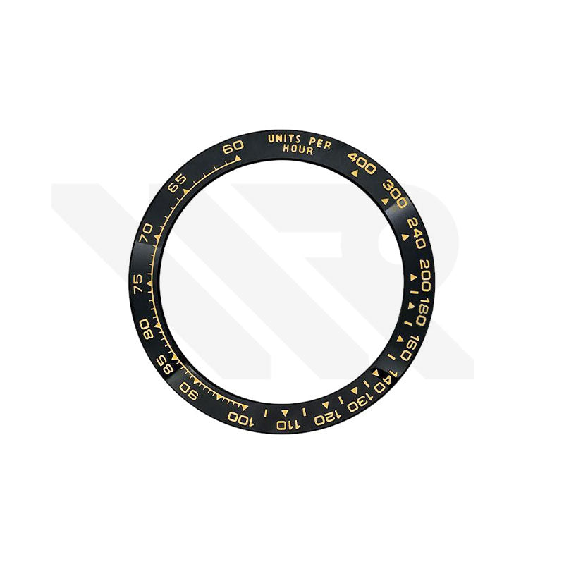 Daytona Style Replacement Ceramic Bezel Insert for 116500: Black/Gold