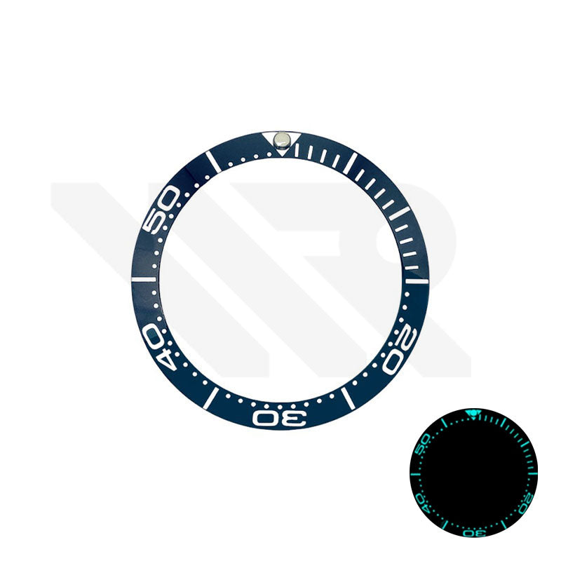 Full Luminous Ceramic Sloped 38mm Bezel Insert Compatible with Omega Seamaster SM300: Blue