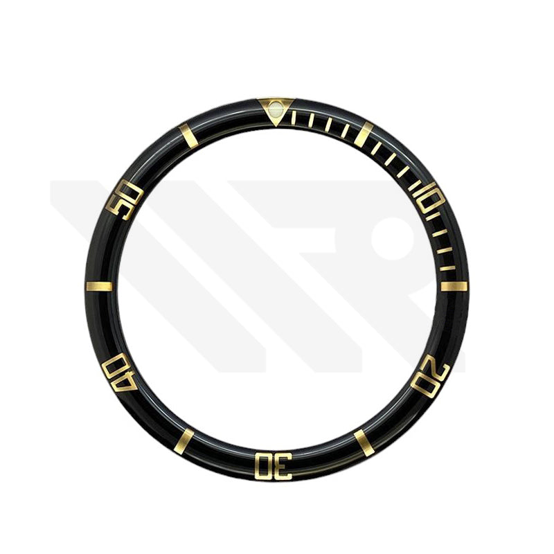 Resin Flat Bezel Insert for SKX/SRPD Seiko Mod: Black-Gold