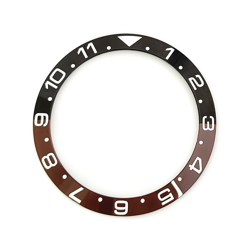 GMT Ceramic Sloped Bezel Insert for SKX/SRPD - Coffee/Brown (White Markers)