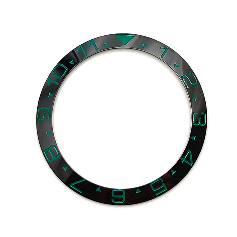 Dual Time Ceramic Sloped Bezel Insert for SKX/SRPD - Black/Green