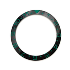 Dual Time Ceramic Sloped Bezel Insert for SKX/SRPD - Black/Green