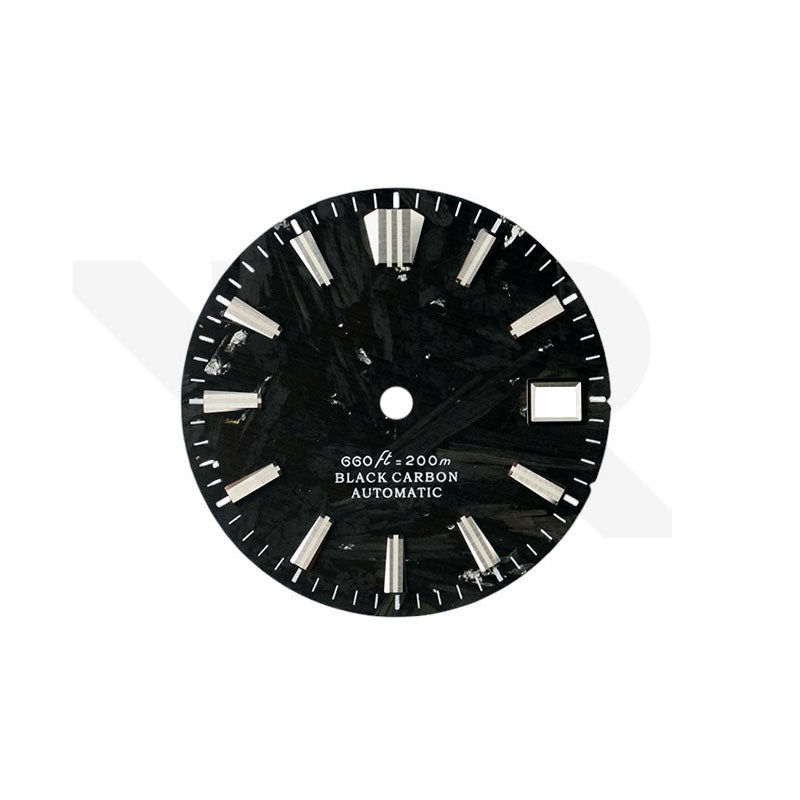 Silver Foil Carbon Fiber Dial for Seiko Mod: Silver GS Indices