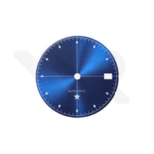Afbeelding in Gallery-weergave laden, Simplicity Sunburst Dial for Seiko Mod: Blue with White Printing
