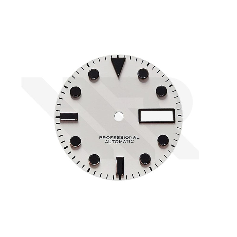 Sub Style Matte White Day-date Dial for Seiko Mod: Sub Style Black Indices