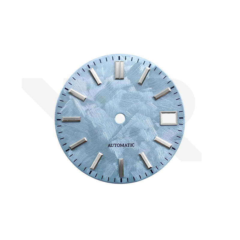 GS Shunbun Style Icy Blue Dial for Seiko Mod: Silver GS Style Indices