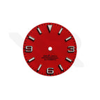 Field Watch Dial for Seiko Mod: Matte Red with Silver 369 Indices