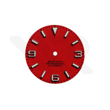 Load image into Gallery viewer, Field Watch Dial for Seiko Mod: Matte Red with Silver 369 Indices
