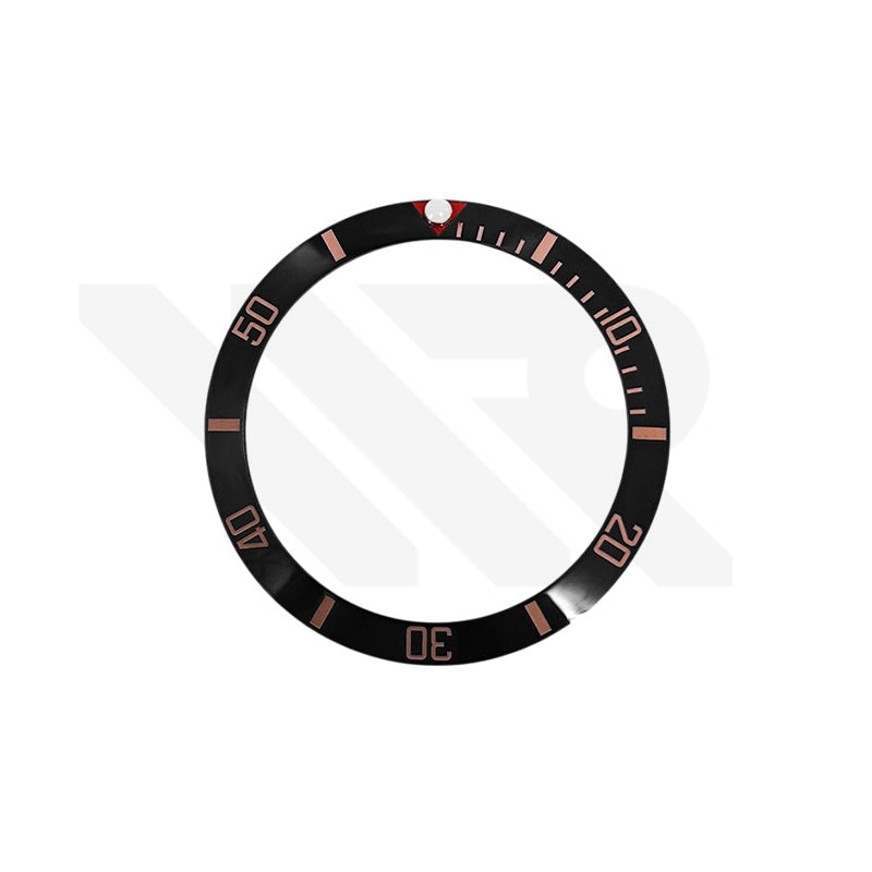 Blackbay Style Ceramic Sloped Bezel Insert for SKX/SRPD: Black/Rose Gold